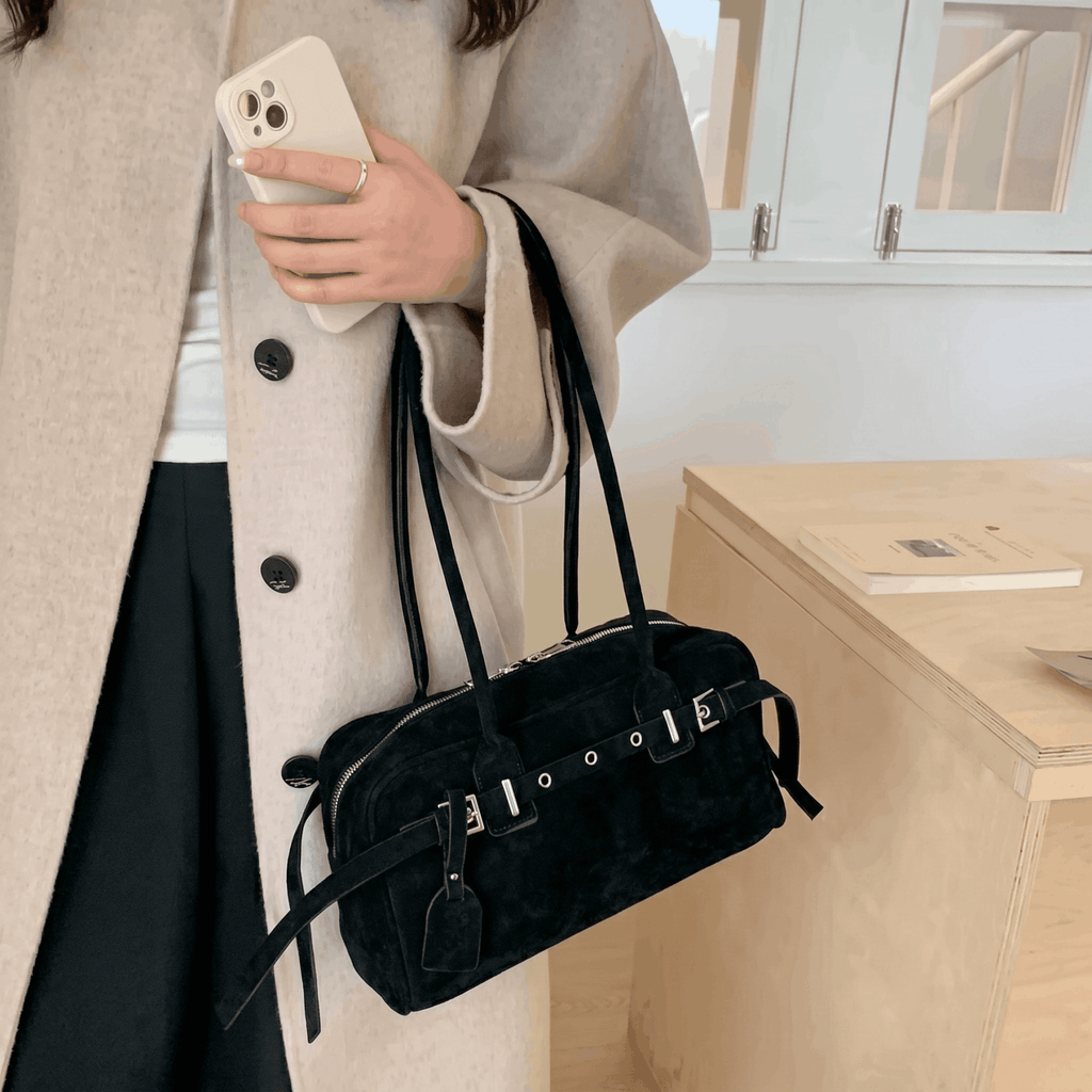 Rely - Exclusive Retro Suede Shoulder Bag - Timefield