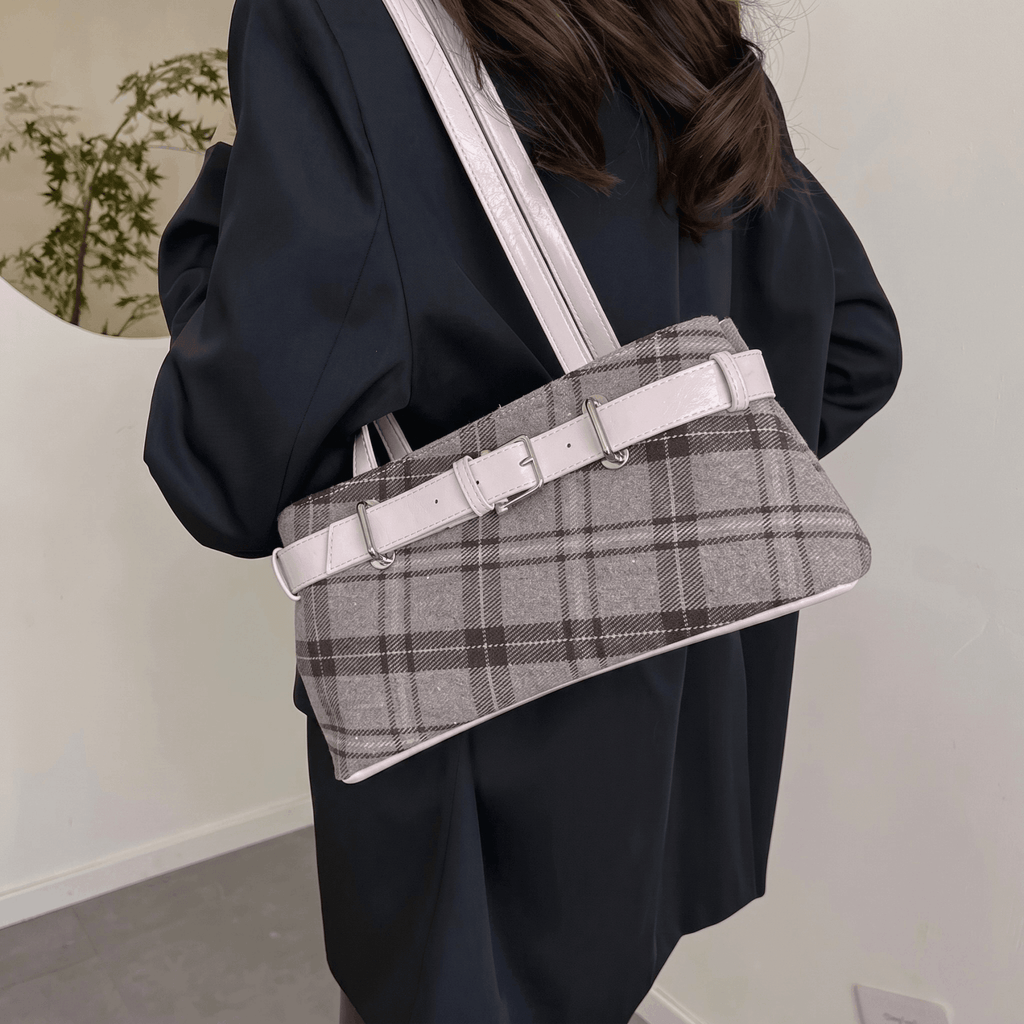 Tevis - Retro Plaid Shoulder Bag - Timefield