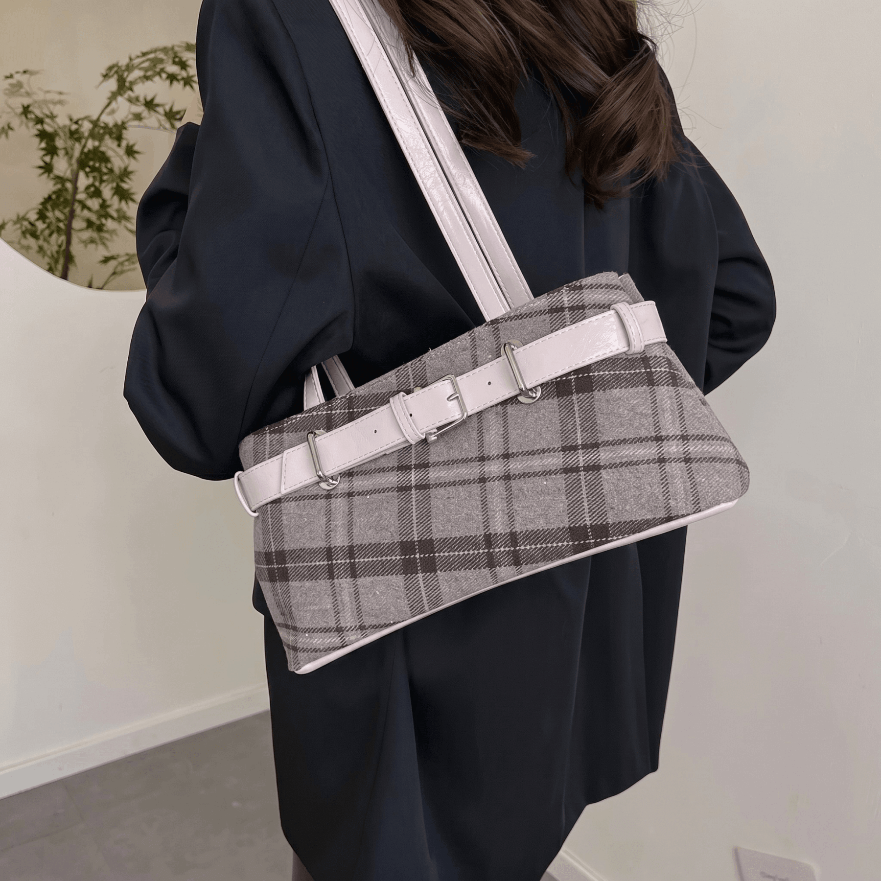 Tevis - Retro Plaid Shoulder Bag - Timefield