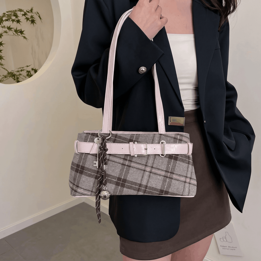 Tevis - Retro Plaid Shoulder Bag - Timefield