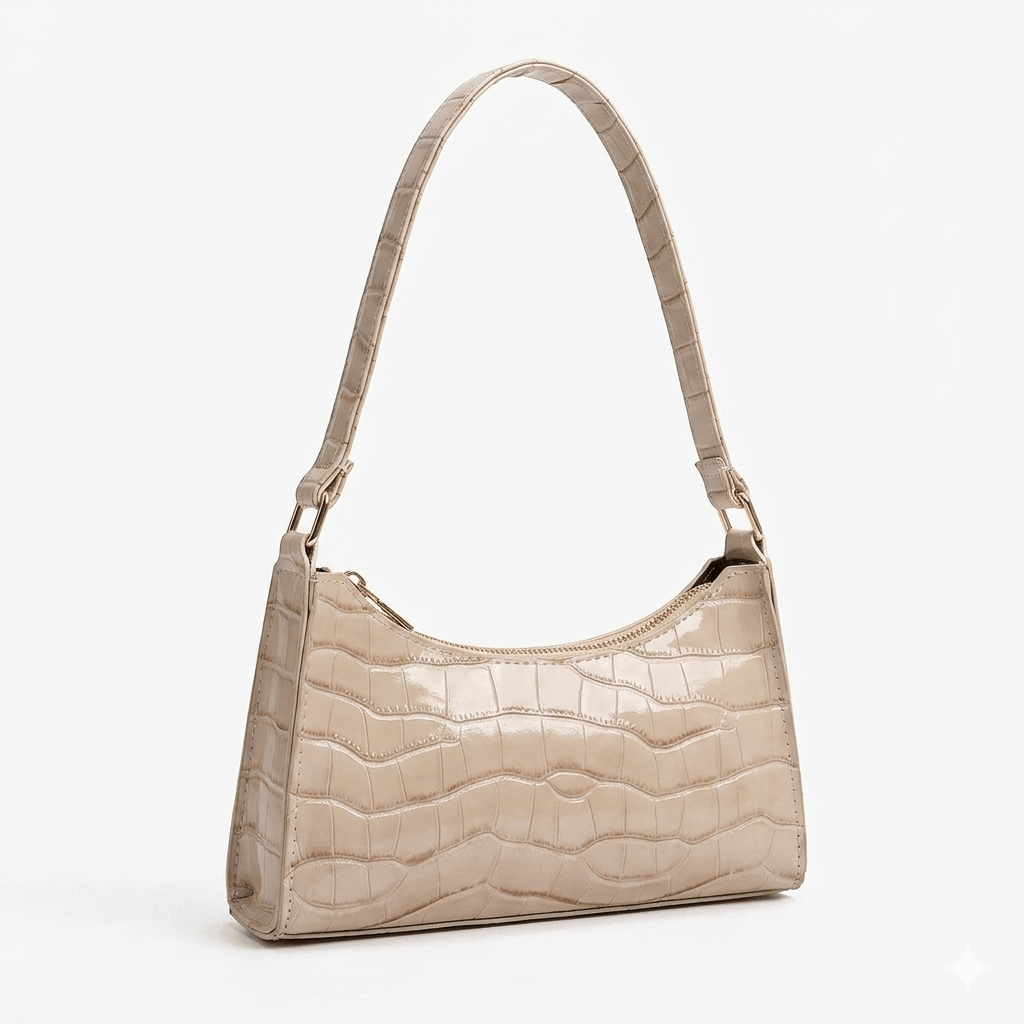 Porset - Crocodile Pattern Shoulder Bag