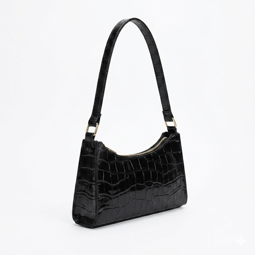 Porset - Crocodile Pattern Shoulder Bag